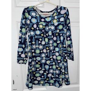 Hanna Andersson Girls Size 120 (US 7) Long Sleeve Floral Cotton Jersey Dress